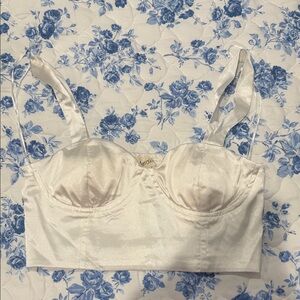 Meraki Ivory Satin Bralette
